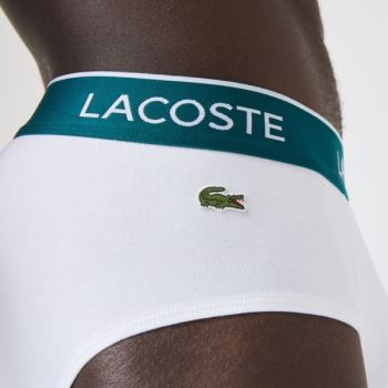 Lacoste Pack Of 3 Casual Briefs Pánské - Slipy Černé / Bílé / Šedé | CZ-BWqpbf